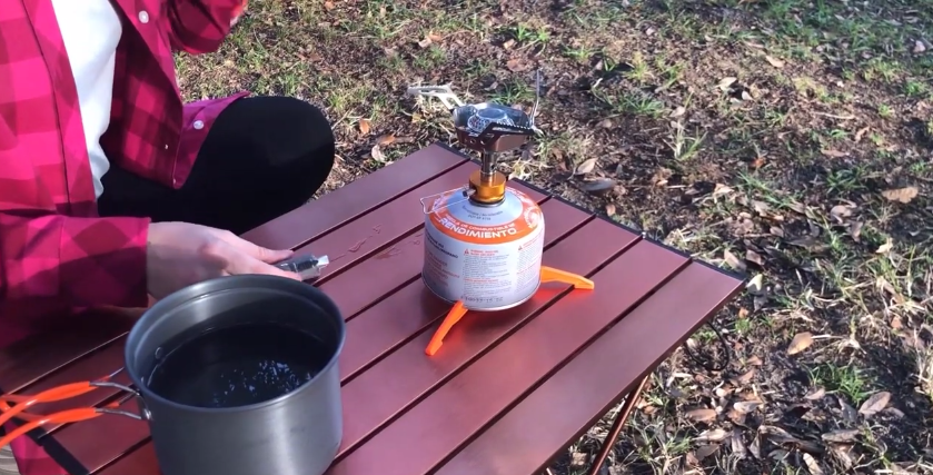 camping and cooking with a lighter